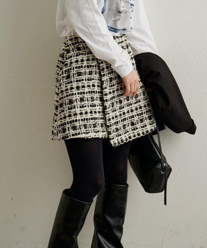 【可搭配套裝穿著◎】粗花呢包裹半身裙