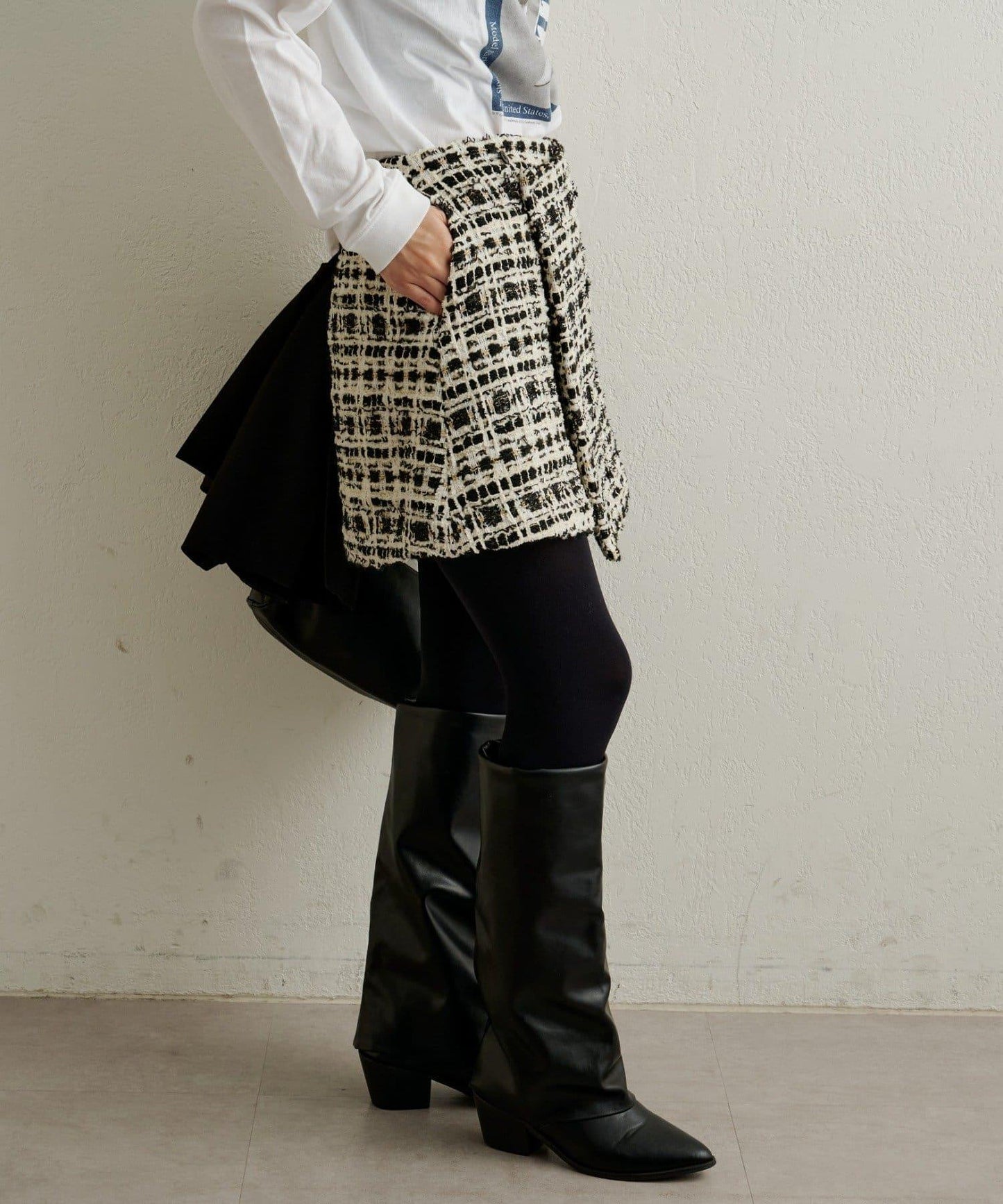 【可搭配套裝穿著◎】粗花呢包裹半身裙