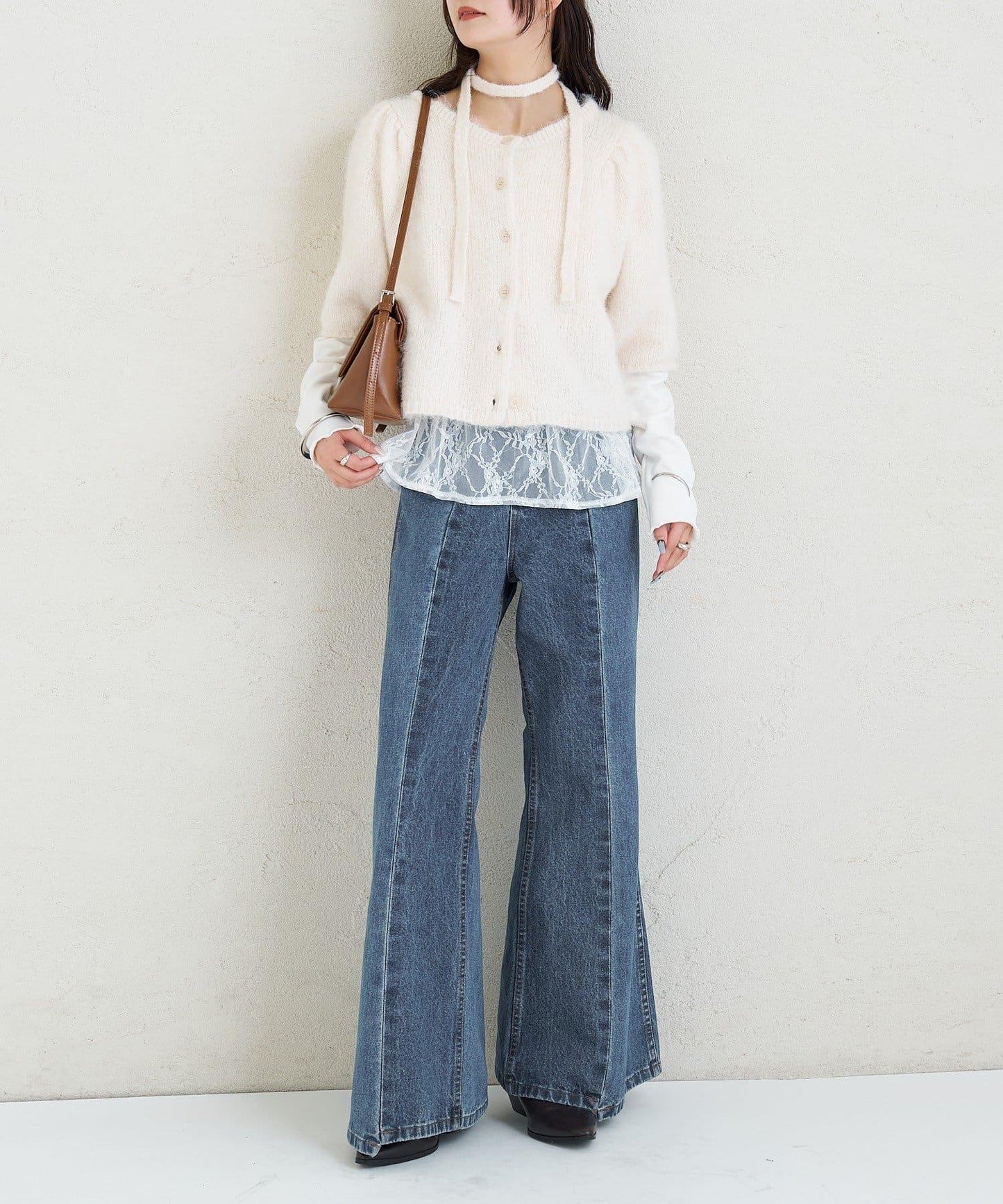 《10%OFFおすすめアイテム》蓬鬆短袖針織開衫