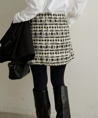 【可搭配套裝穿著◎】粗花呢包裹半身裙