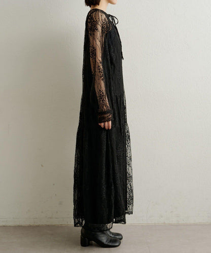 透視層疊連衣裙