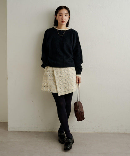 【可搭配套裝穿著◎】粗花呢包裹半身裙