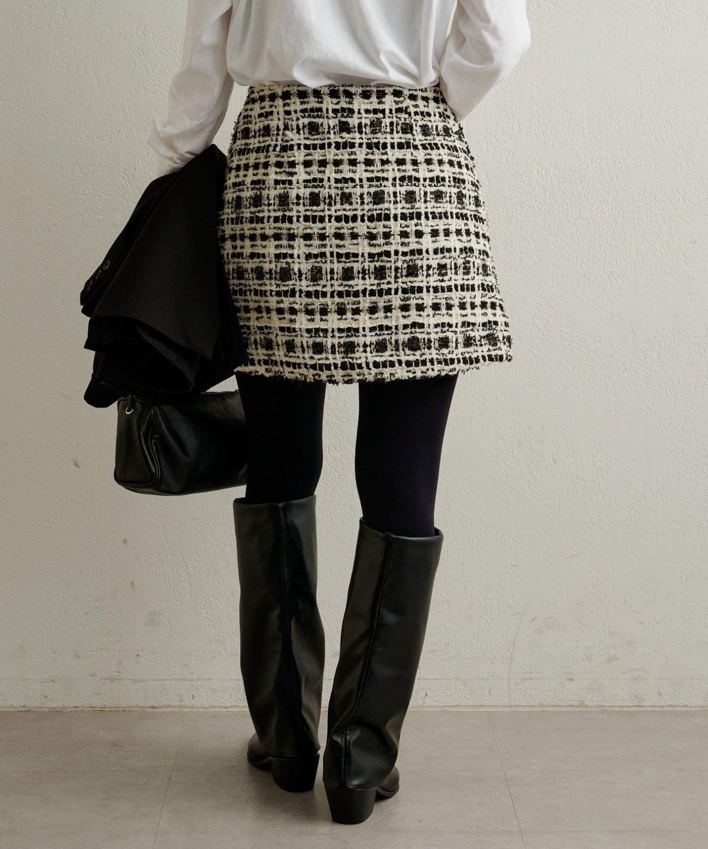 【可搭配套裝穿著◎】粗花呢包裹半身裙