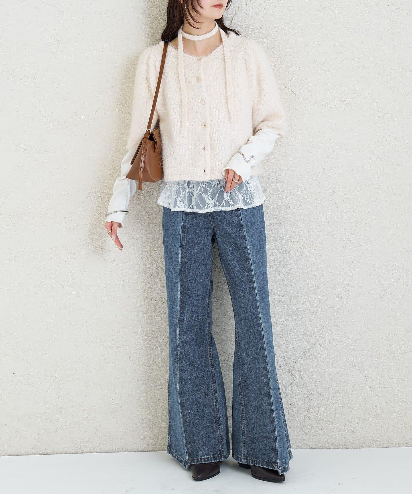 《10%OFFおすすめアイテム》蓬鬆短袖針織開衫