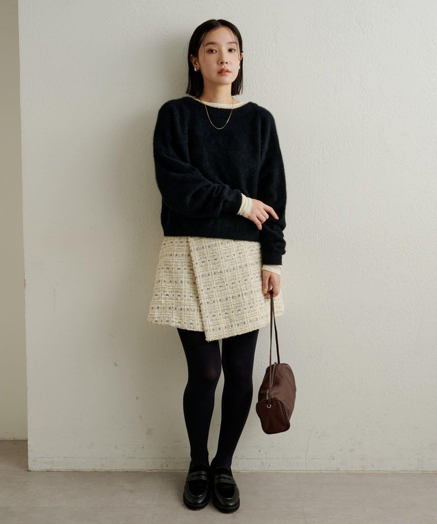 【可搭配套裝穿著◎】粗花呢包裹半身裙