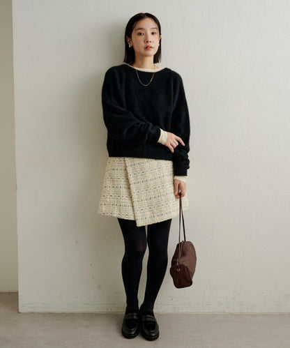 【可搭配套裝穿著◎】粗花呢包裹半身裙