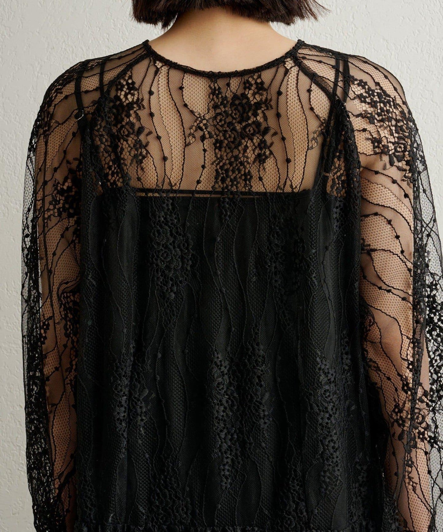 透視層疊連衣裙