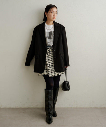 【可搭配套裝穿著◎】粗花呢包裹半身裙