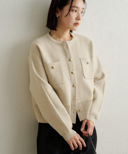 衛衣風格紐扣開衫