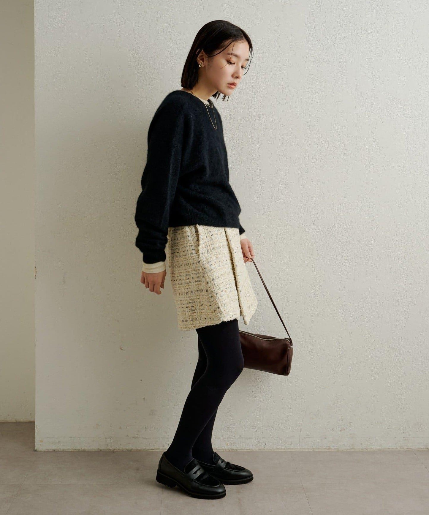 【可搭配套裝穿著◎】粗花呢包裹半身裙