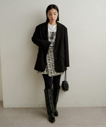 【可搭配套裝穿著◎】粗花呢包裹半身裙