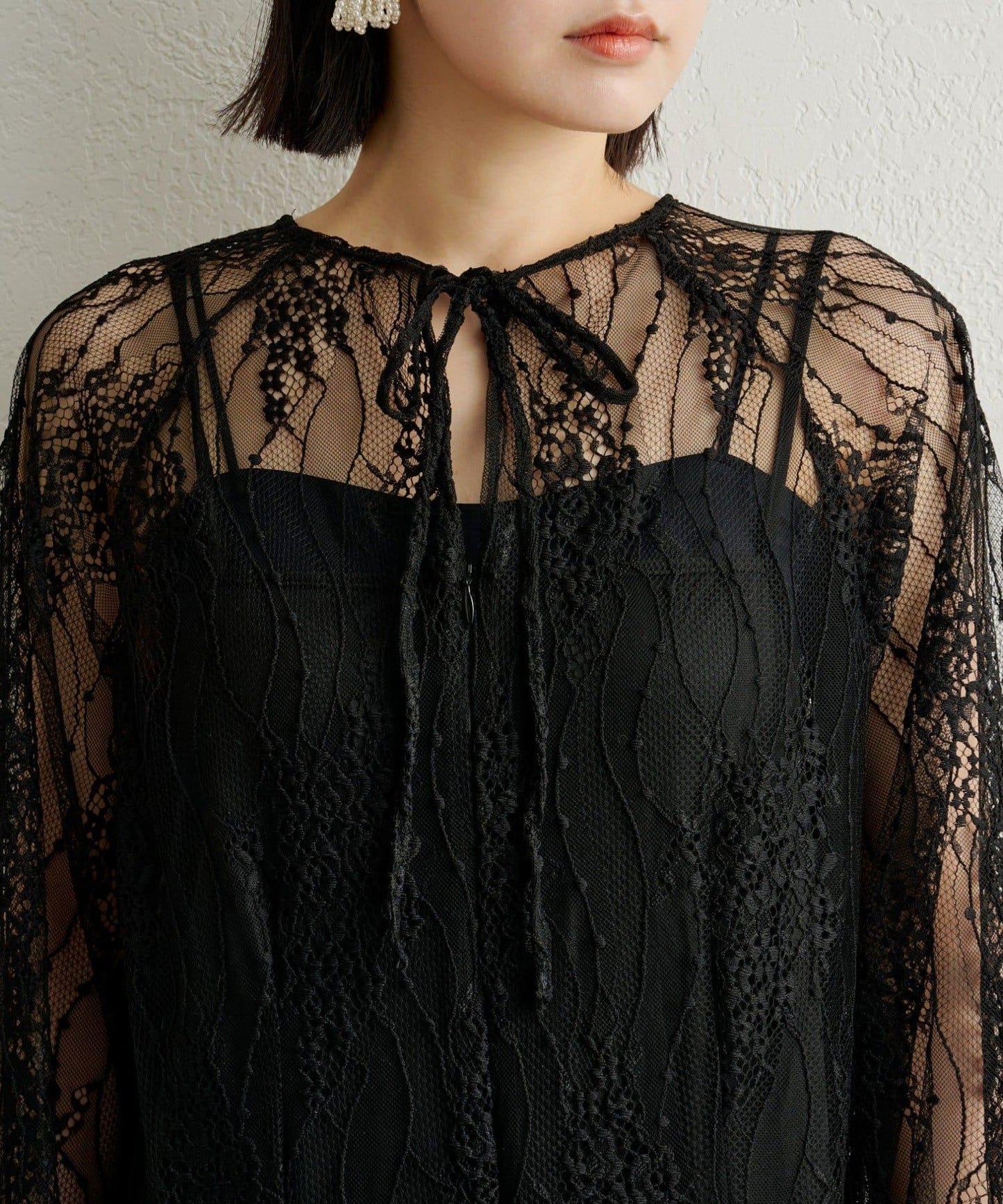 透視層疊連衣裙