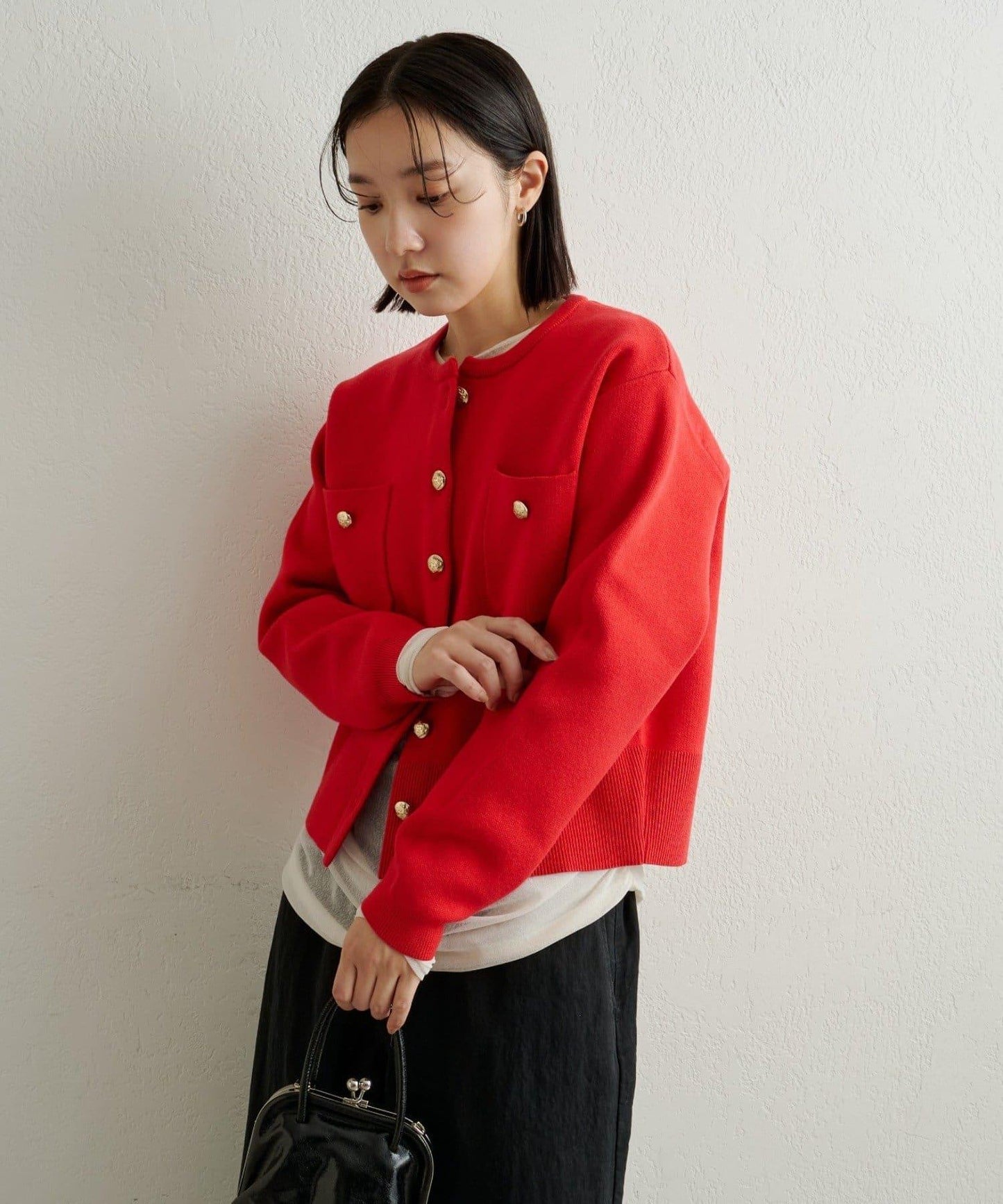 衛衣風格紐扣開衫