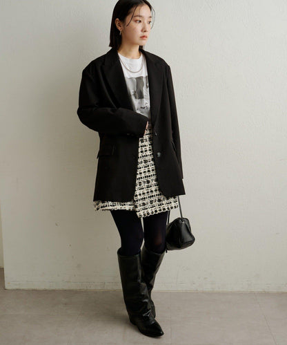 【可搭配套裝穿著◎】粗花呢包裹半身裙