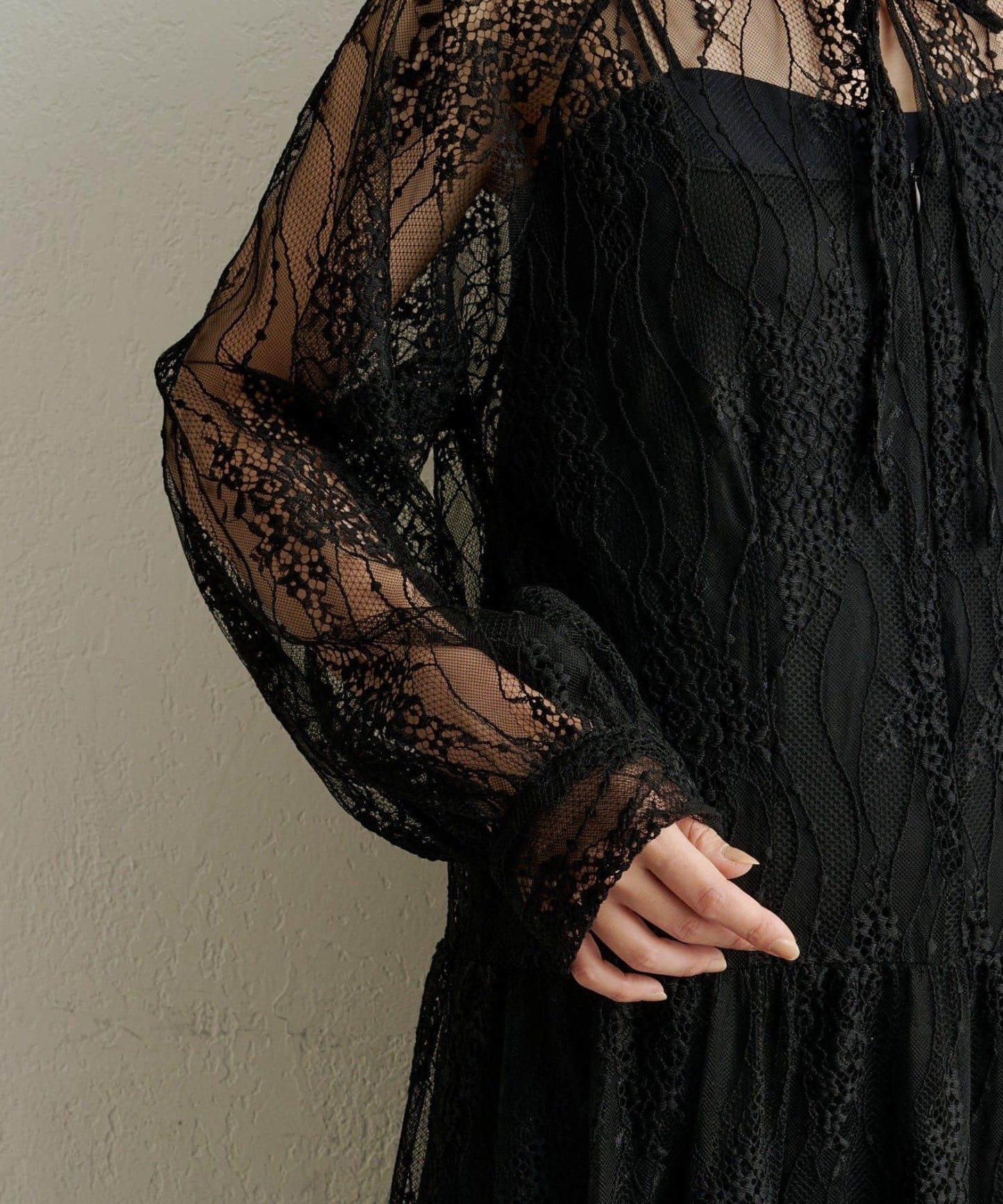 透視層疊連衣裙