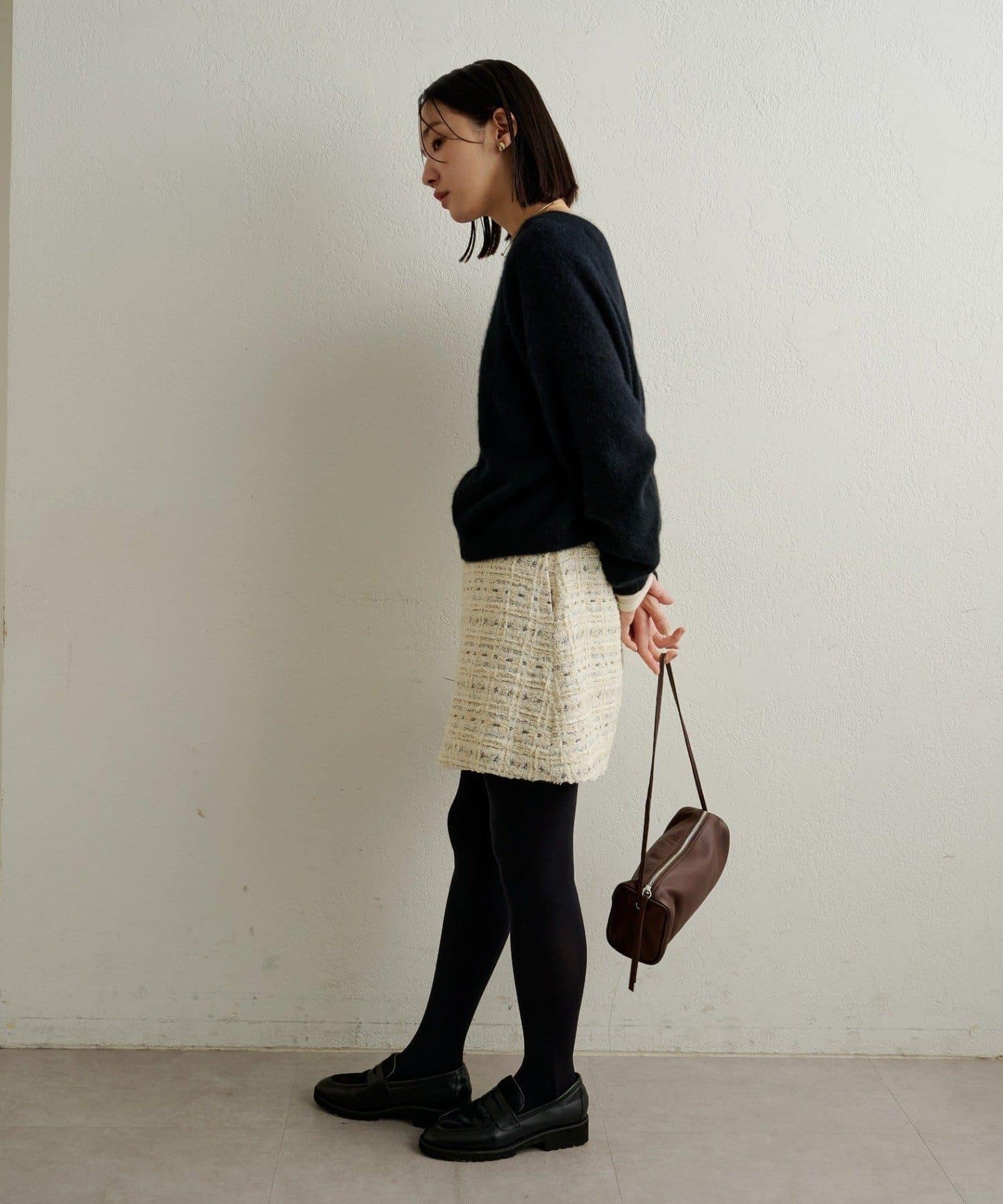 【可搭配套裝穿著◎】粗花呢包裹半身裙