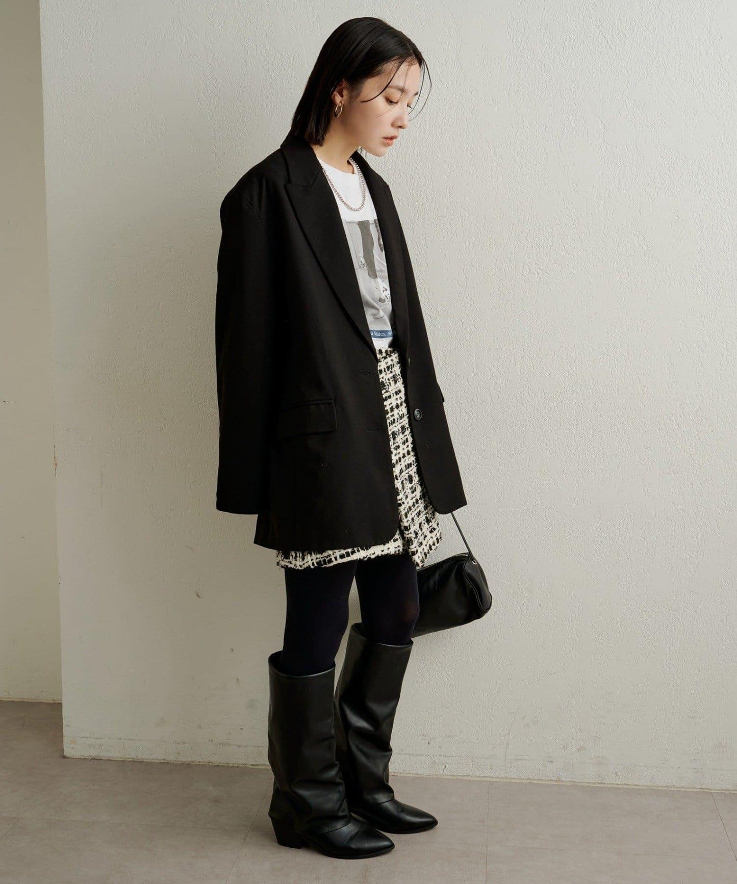 【可搭配套裝穿著◎】粗花呢包裹半身裙