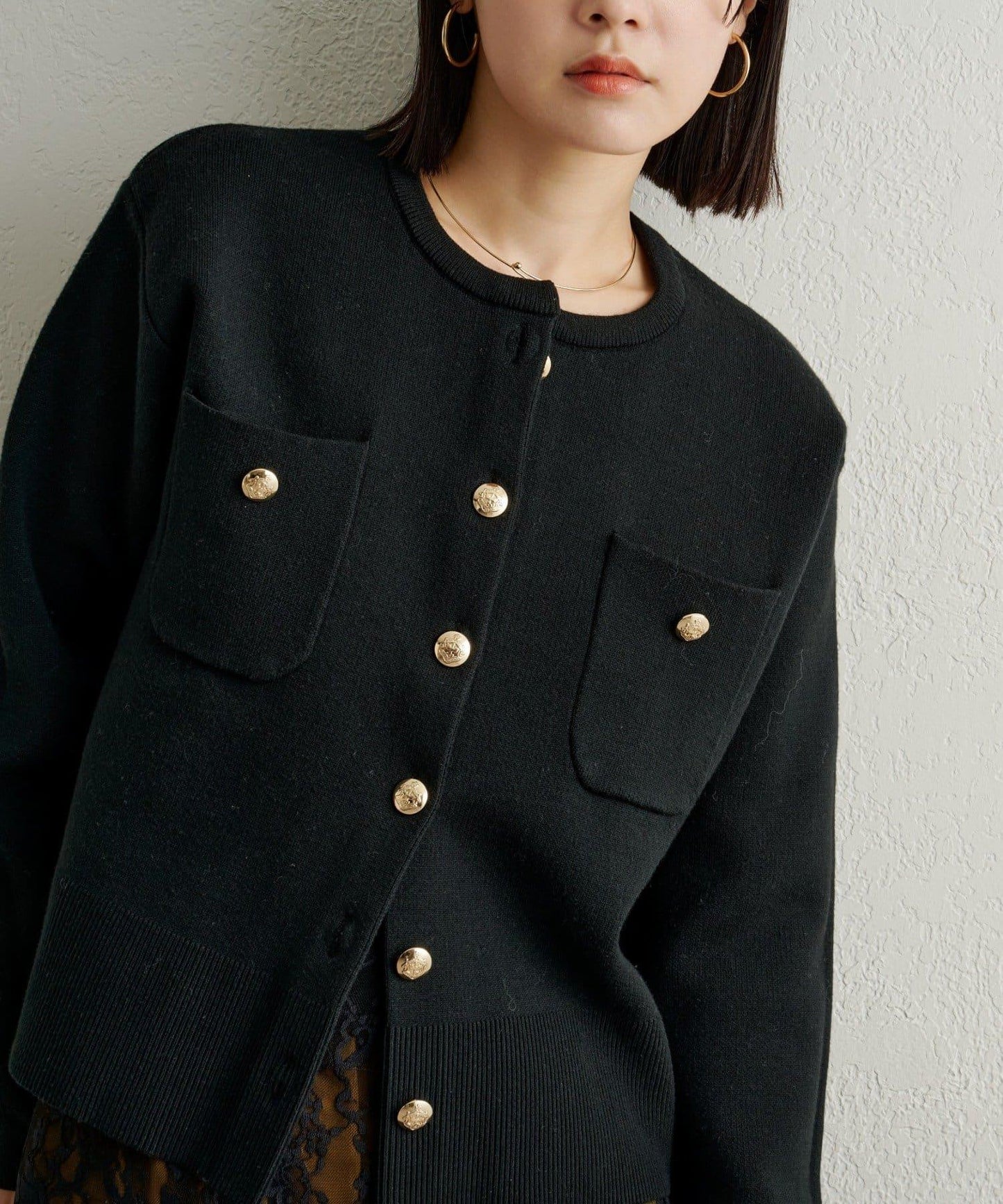 衛衣風格紐扣開衫