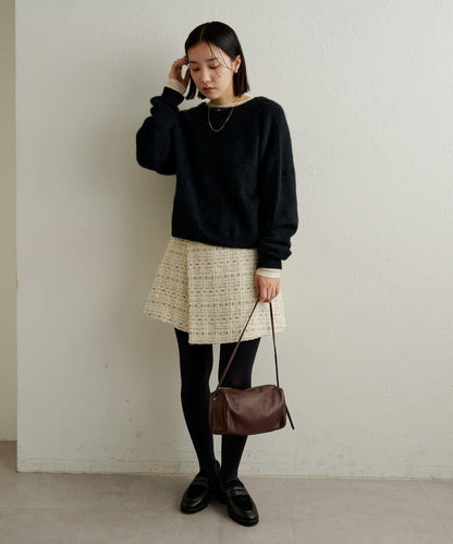 【可搭配套裝穿著◎】粗花呢包裹半身裙