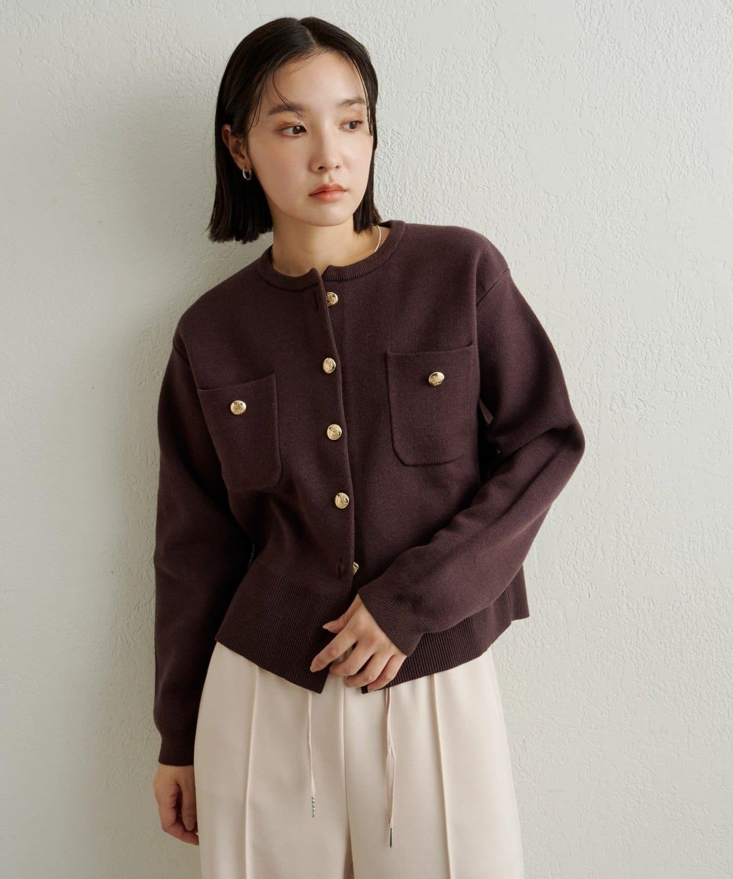 衛衣風格紐扣開衫