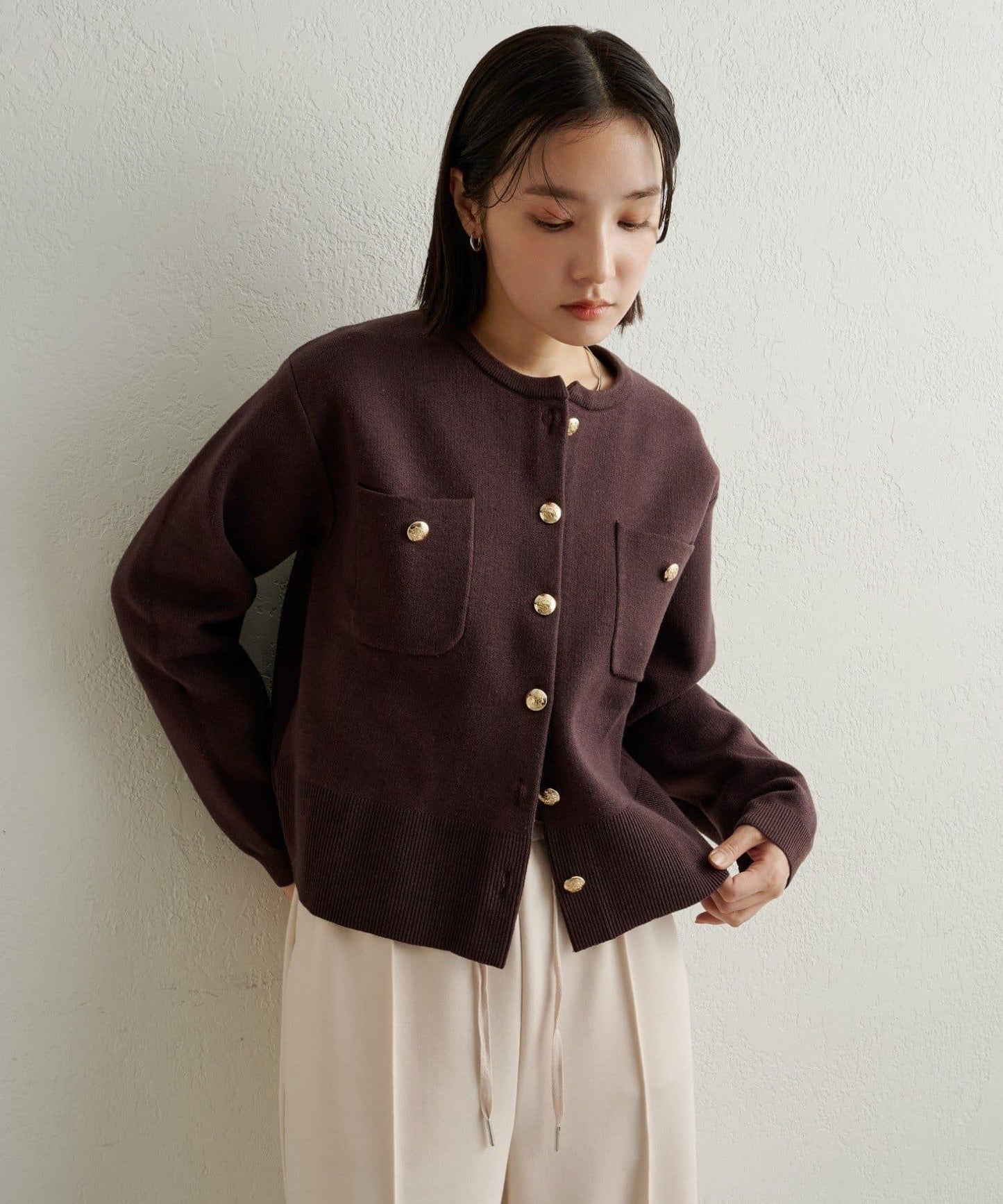 衛衣風格紐扣開衫