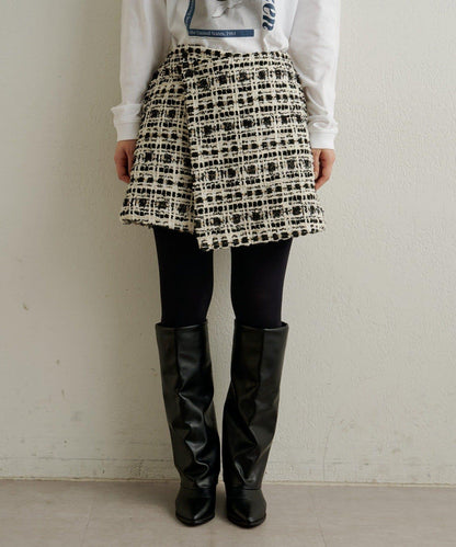 【可搭配套裝穿著◎】粗花呢包裹半身裙