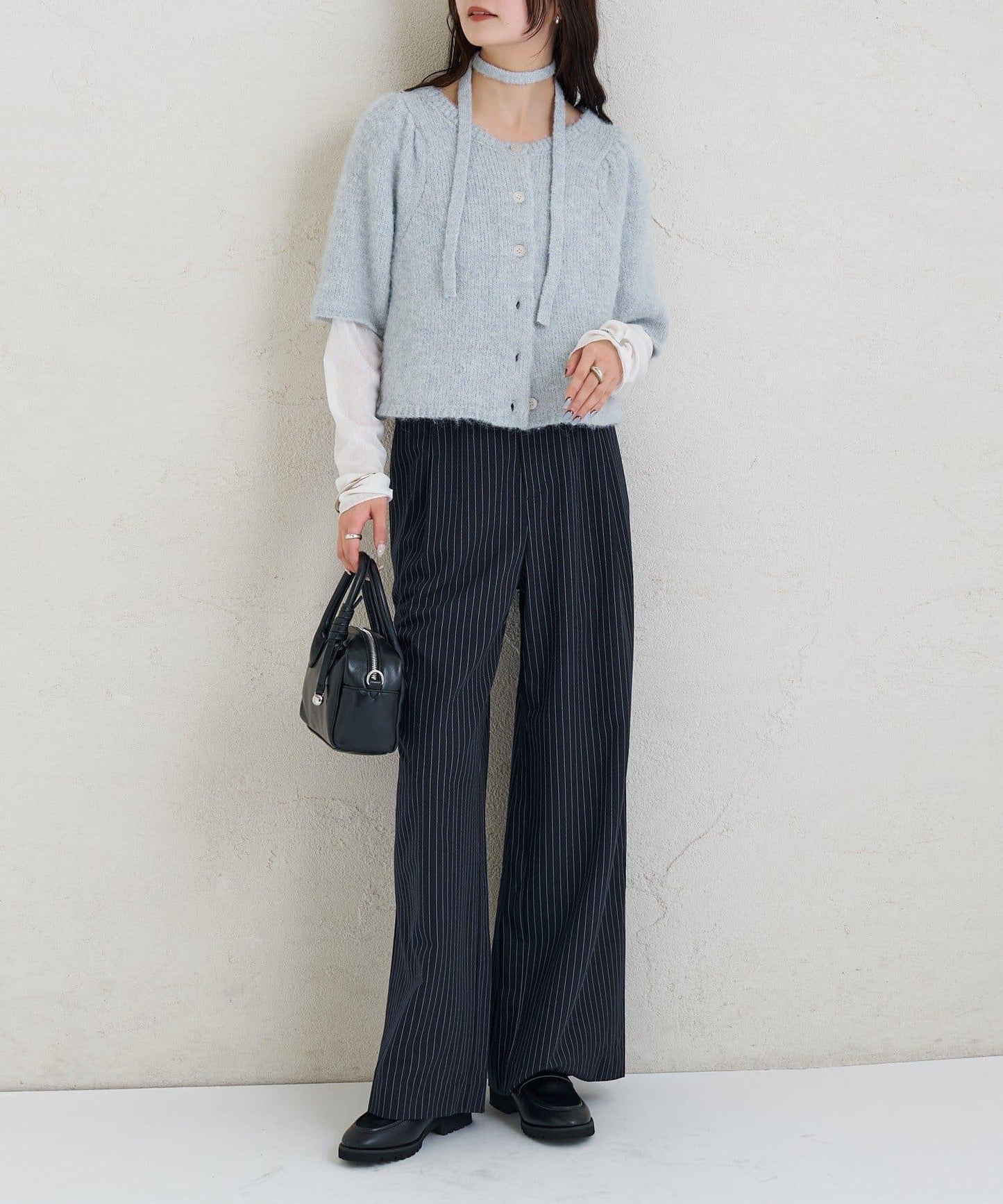 《10%OFFおすすめアイテム》蓬鬆短袖針織開衫