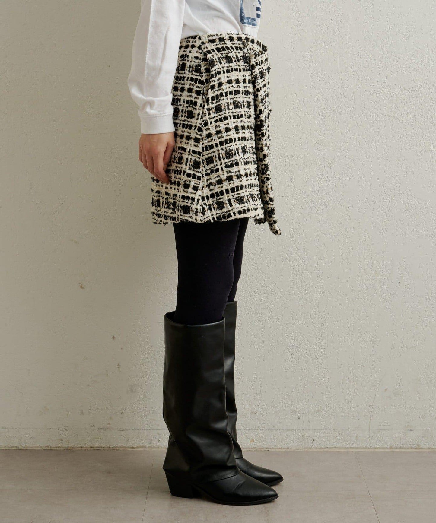 【可搭配套裝穿著◎】粗花呢包裹半身裙