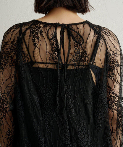 透視層疊連衣裙