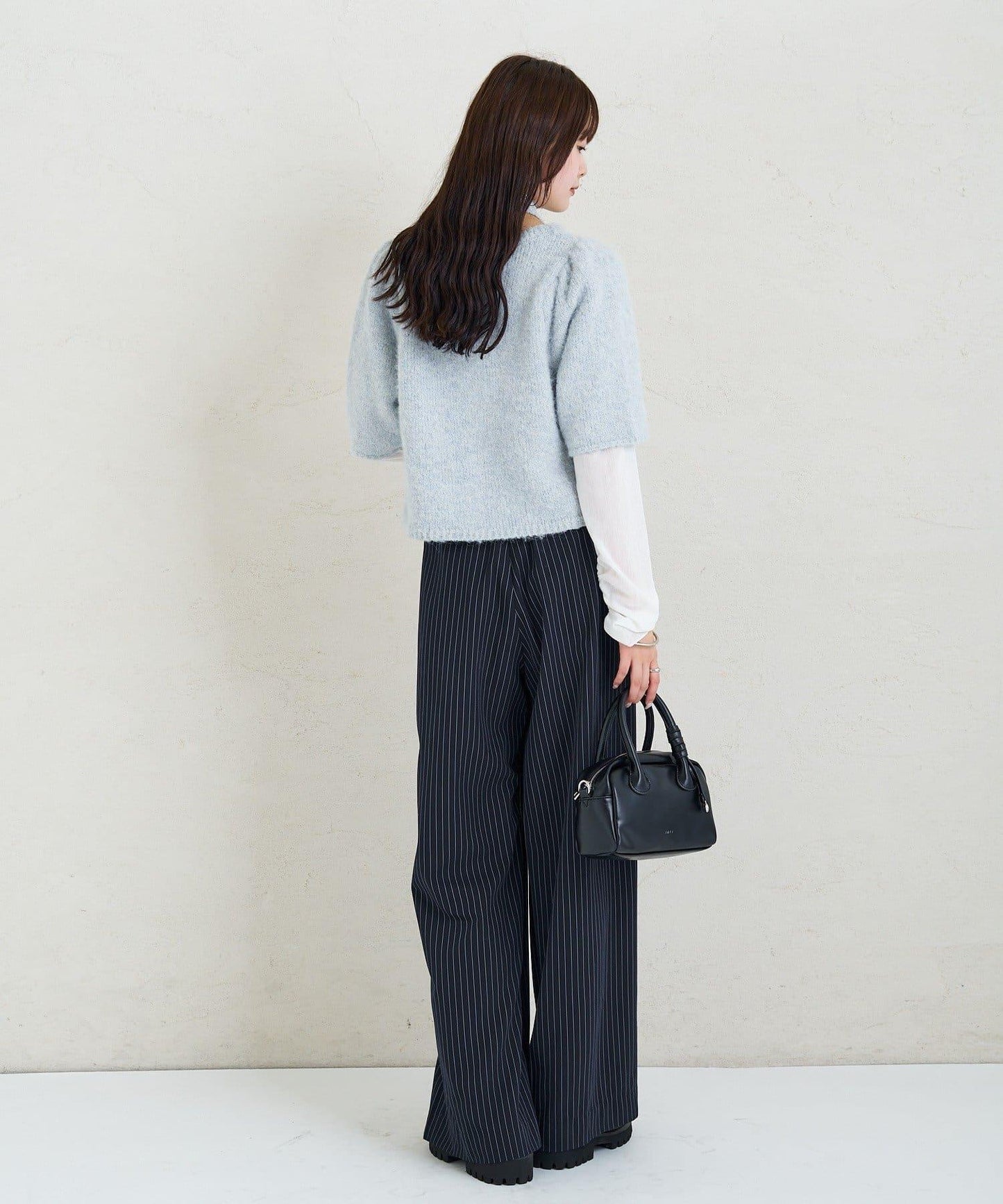 《10%OFFおすすめアイテム》蓬鬆短袖針織開衫