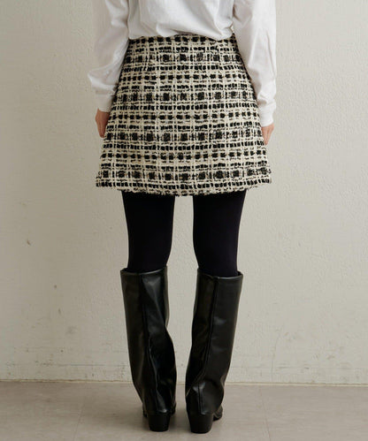【可搭配套裝穿著◎】粗花呢包裹半身裙