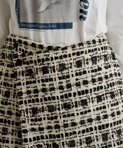 【可搭配套裝穿著◎】粗花呢包裹半身裙