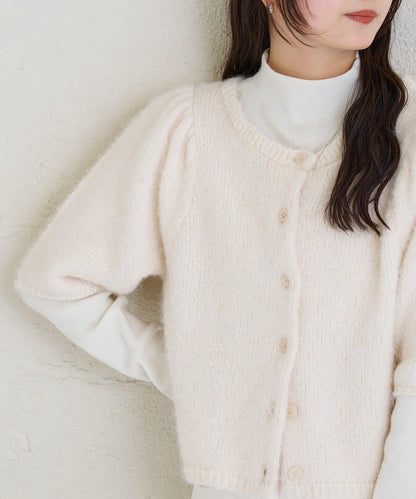 《10%OFFおすすめアイテム》蓬鬆短袖針織開衫