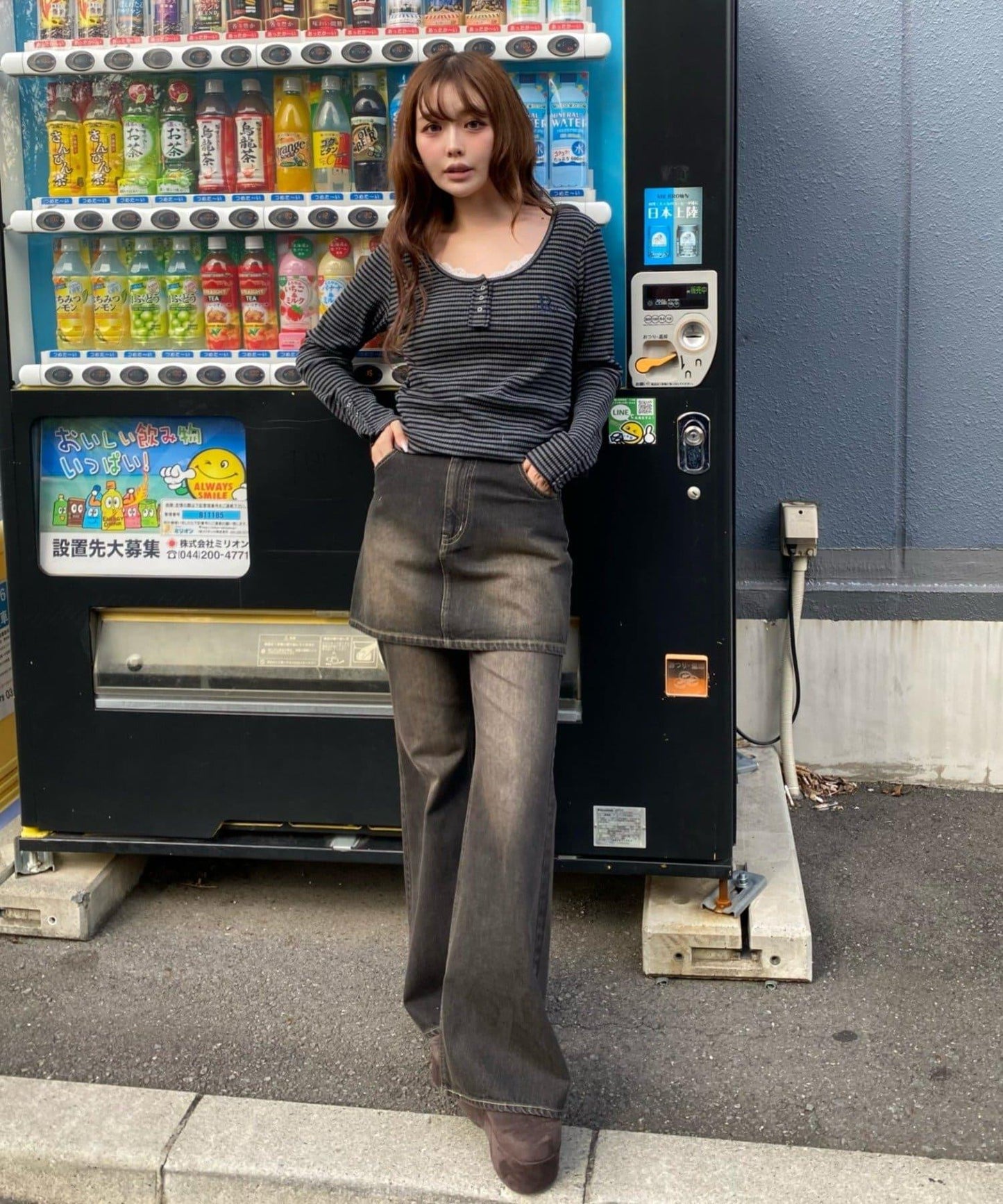 【可調節腰圍/兩種尺碼】喇叭牛仔褲