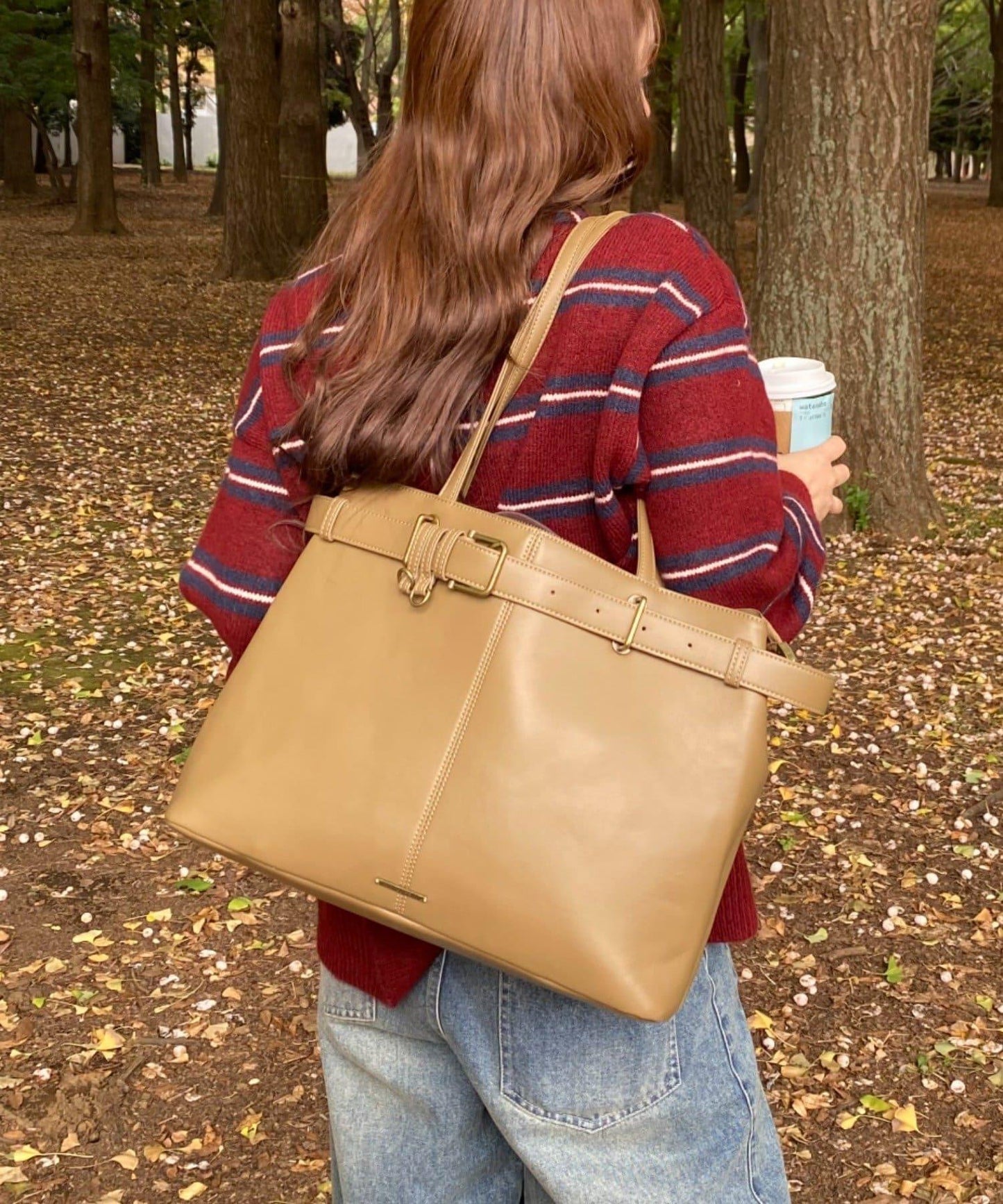 【A4可用】配腰帶托特包