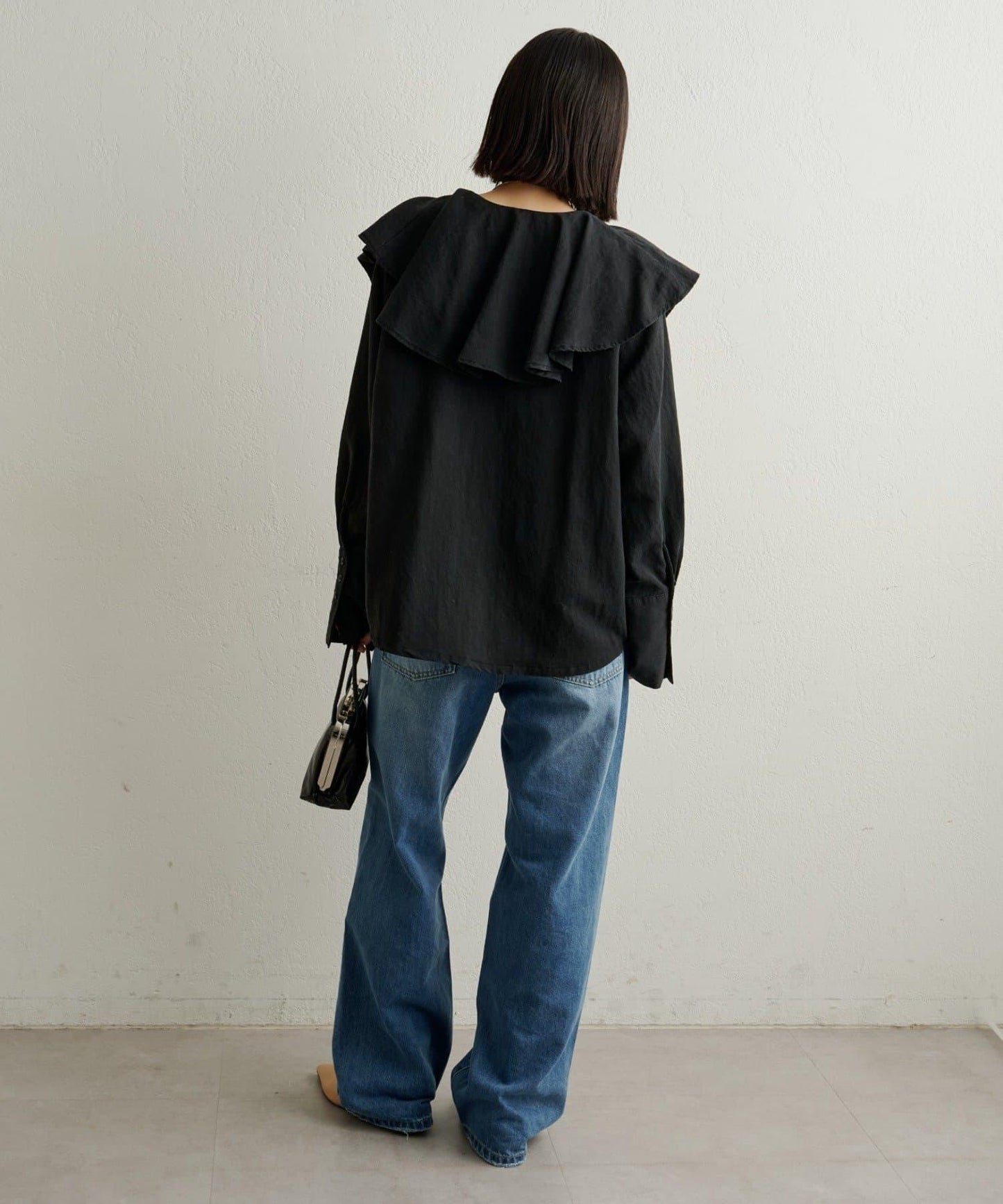 【可搭配套裝穿著◎】仿水洗荷葉邊襯衫