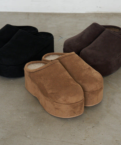 厚底羊羔絨懶人鞋