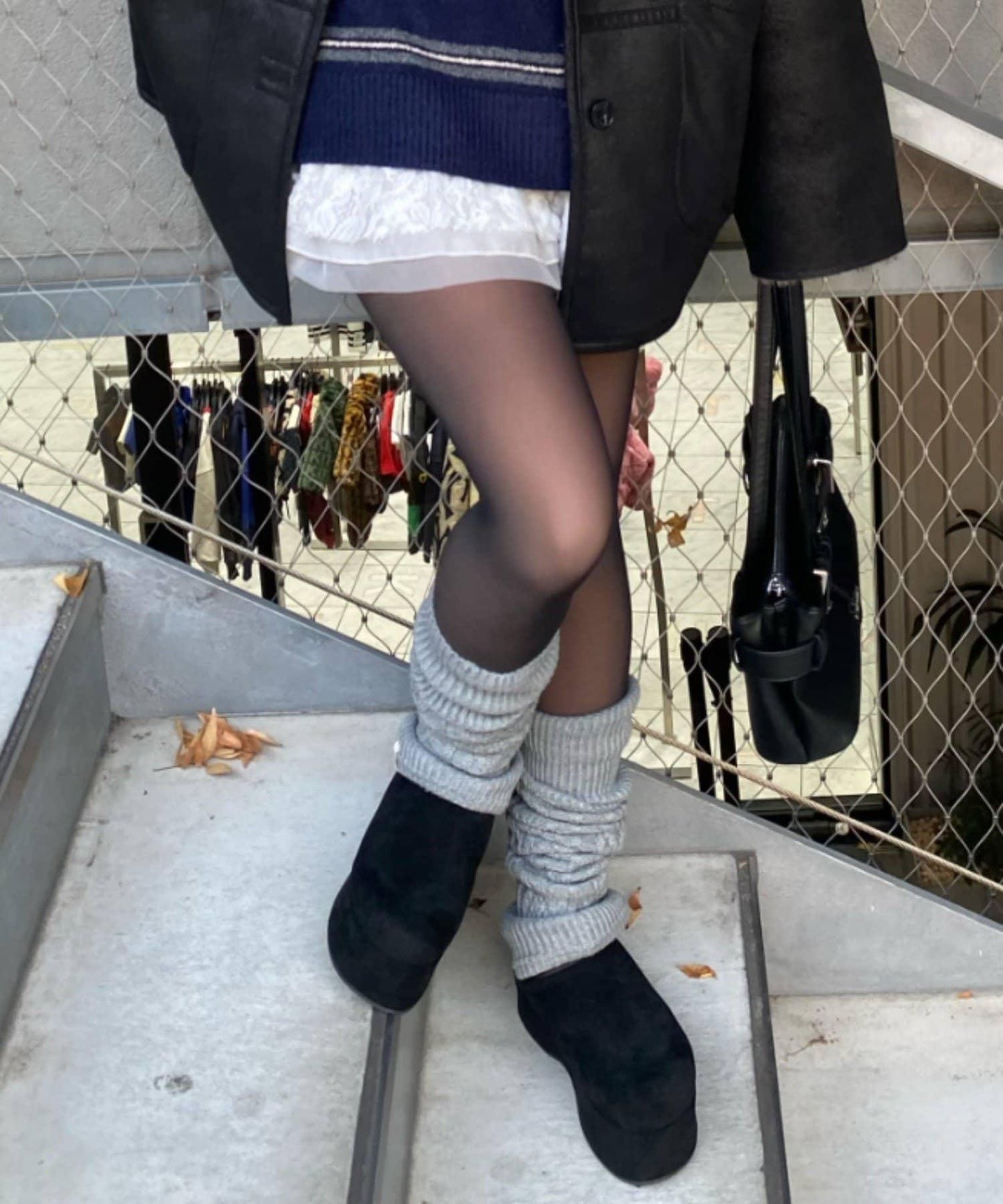 厚底羊羔絨懶人鞋