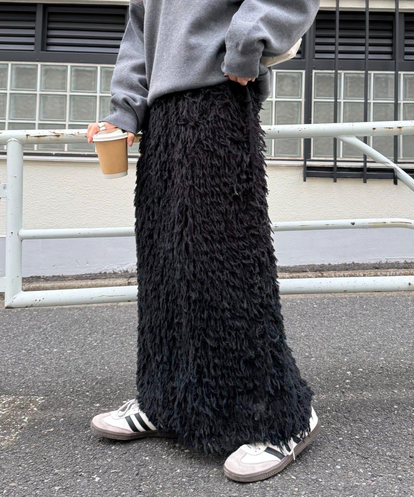 羽毛流蘇中長裙