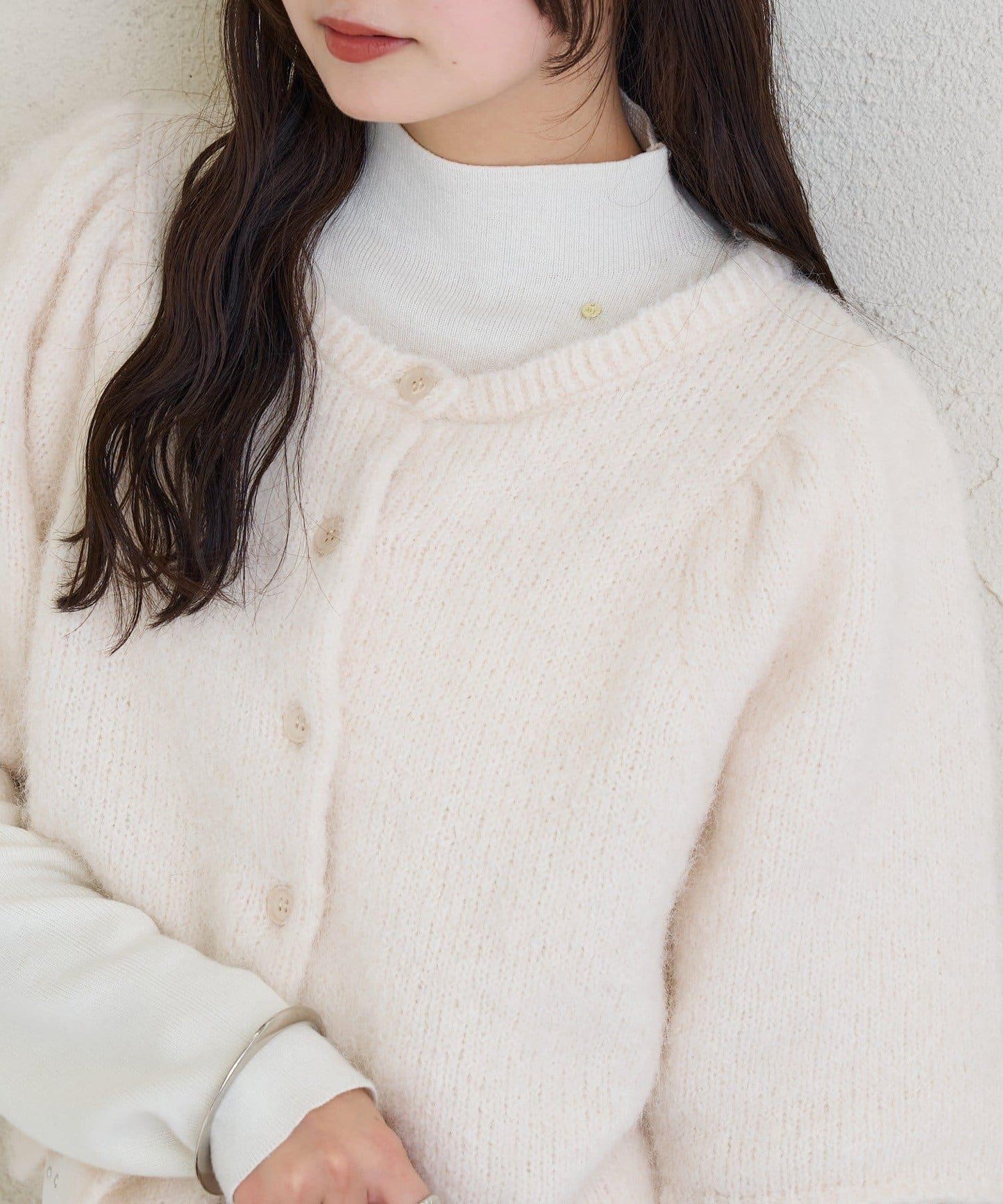 《10%OFFおすすめアイテム》蓬鬆短袖針織開衫