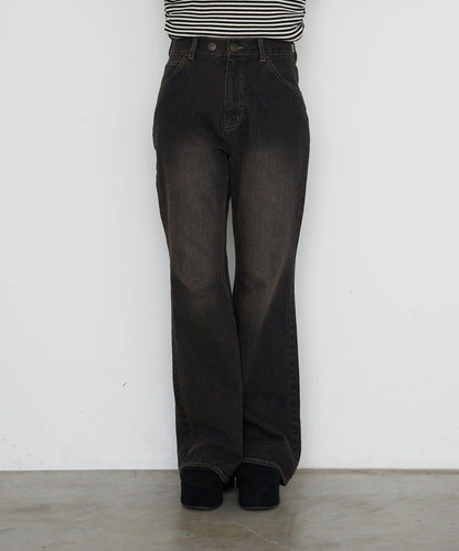 【可調節腰圍/兩種尺碼】喇叭牛仔褲