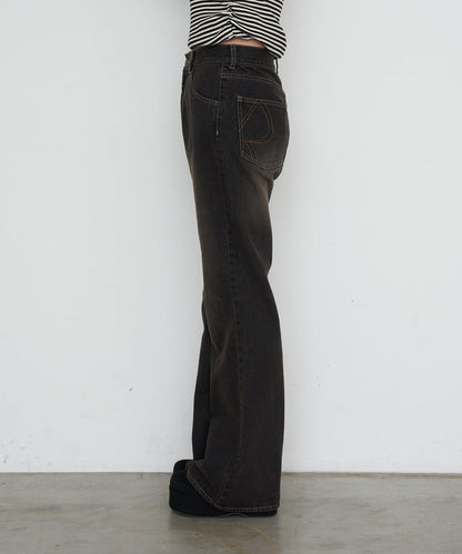 【可調節腰圍/兩種尺碼】喇叭牛仔褲