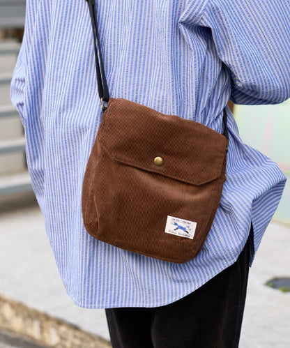 【FOX】燈芯絨翻蓋迷你單肩包