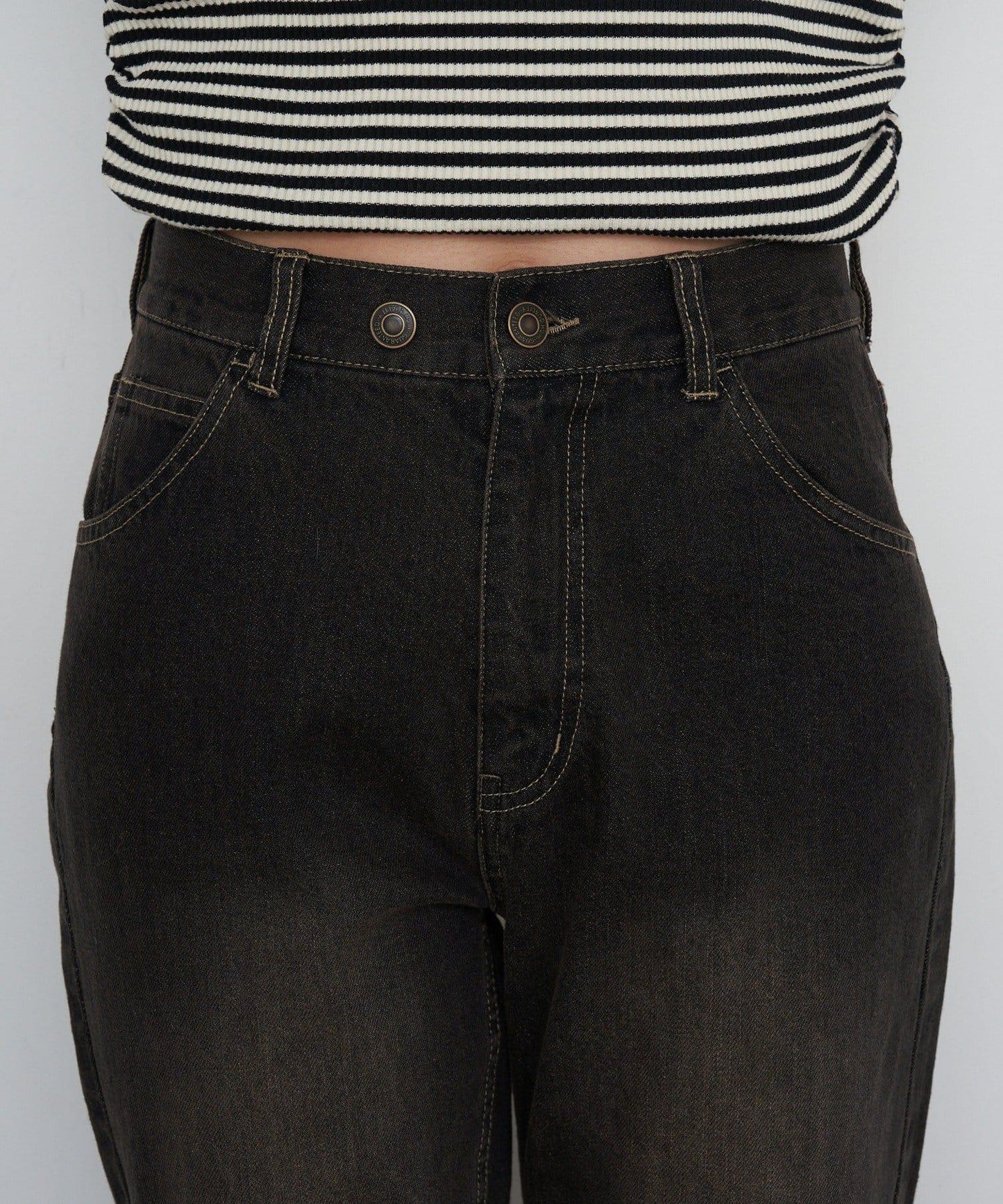 【可調節腰圍/兩種尺碼】喇叭牛仔褲