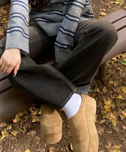 厚底羊羔絨懶人鞋