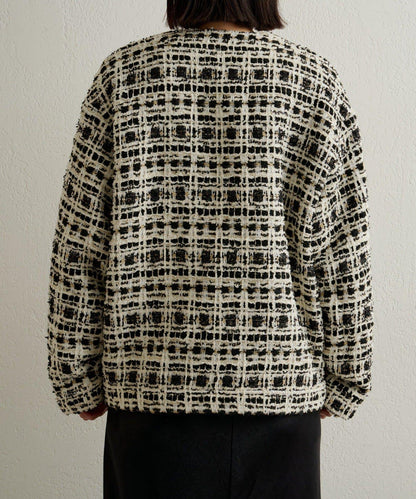 可搭配套裝穿著無領花呢夾克