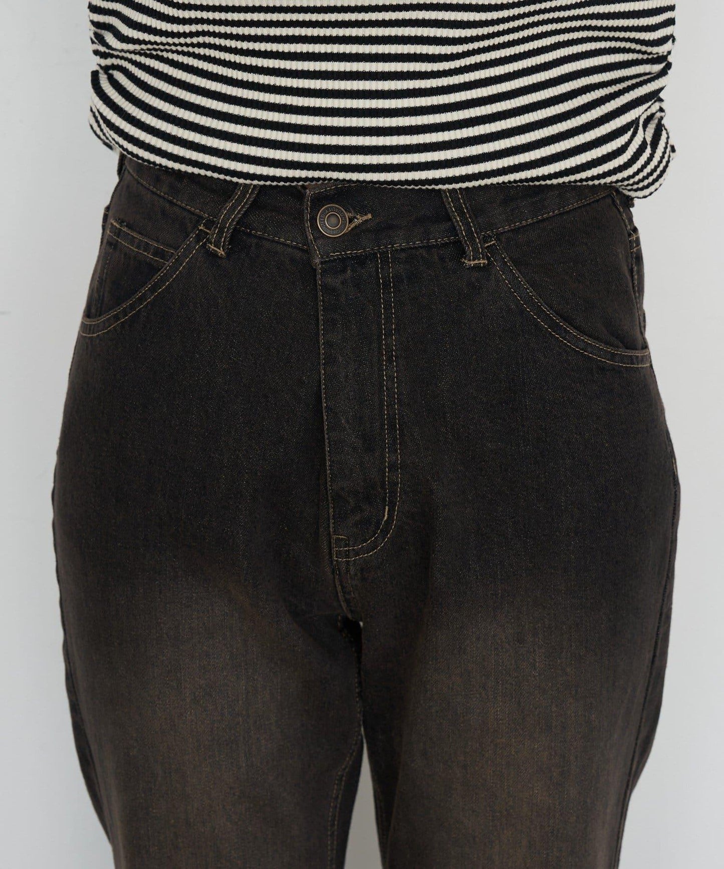 【可調節腰圍/兩種尺碼】喇叭牛仔褲