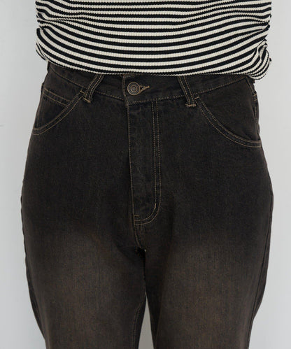 【可調節腰圍/兩種尺碼】喇叭牛仔褲