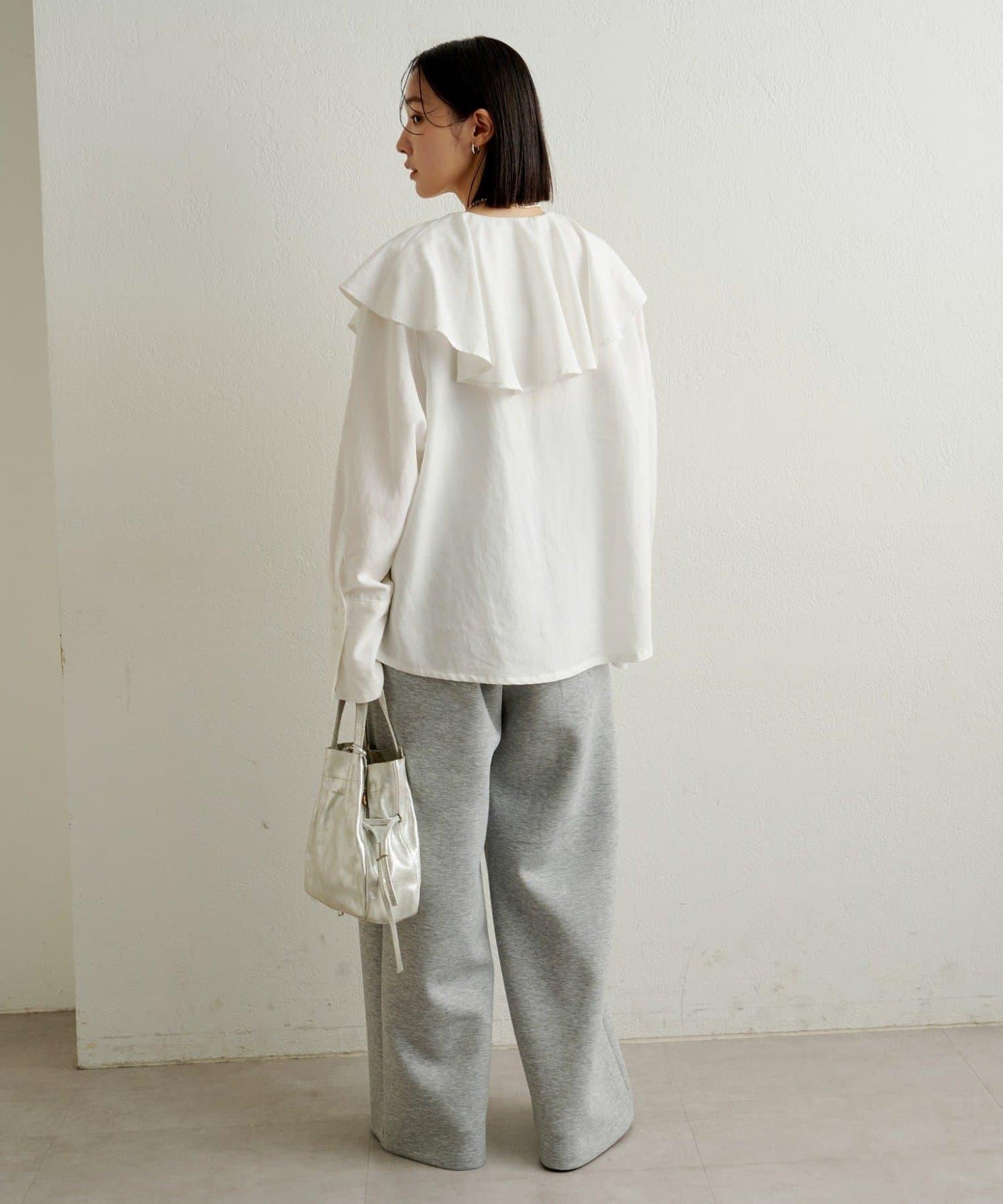 【可搭配套裝穿著◎】仿水洗荷葉邊襯衫