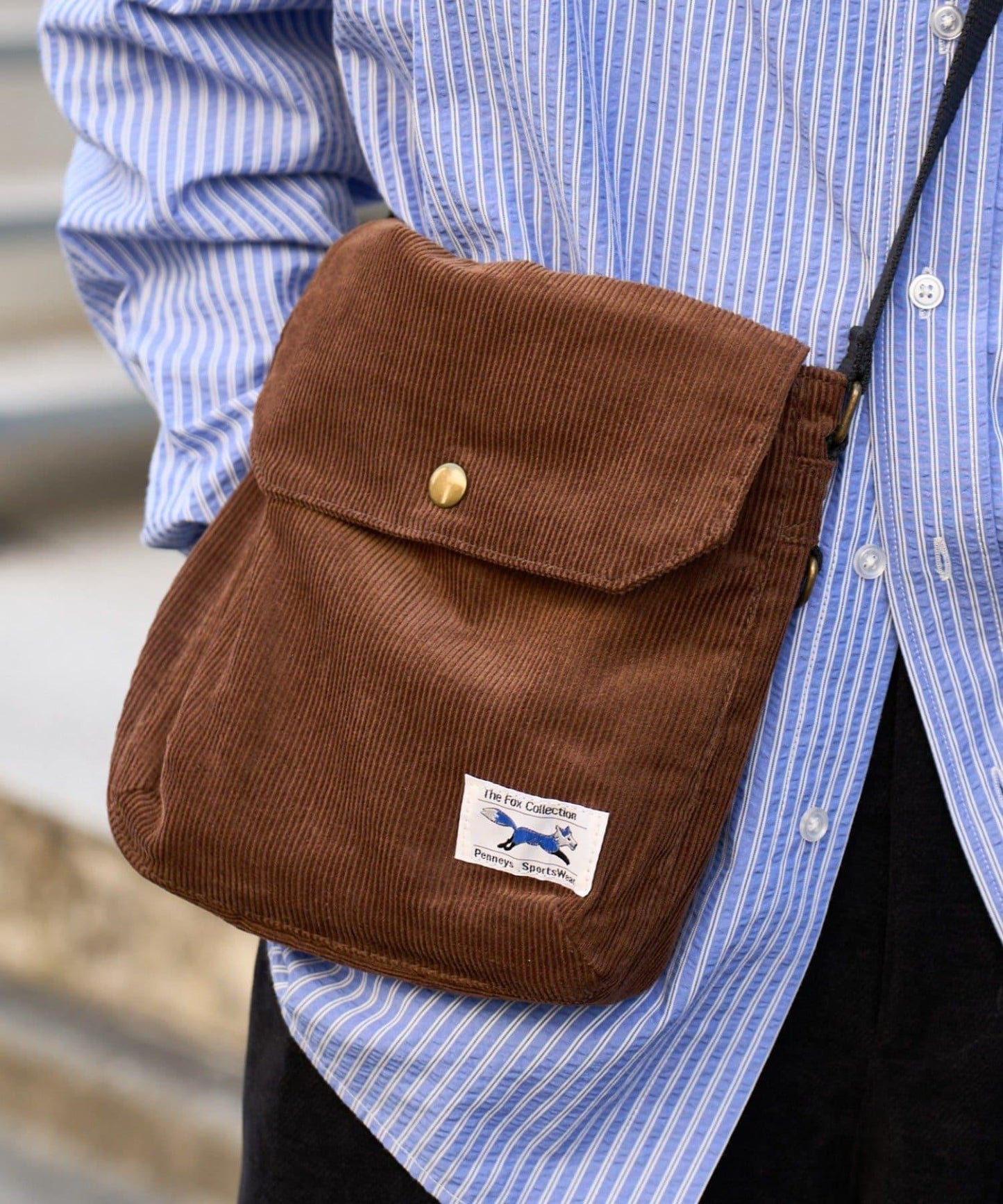 【FOX】燈芯絨翻蓋迷你單肩包